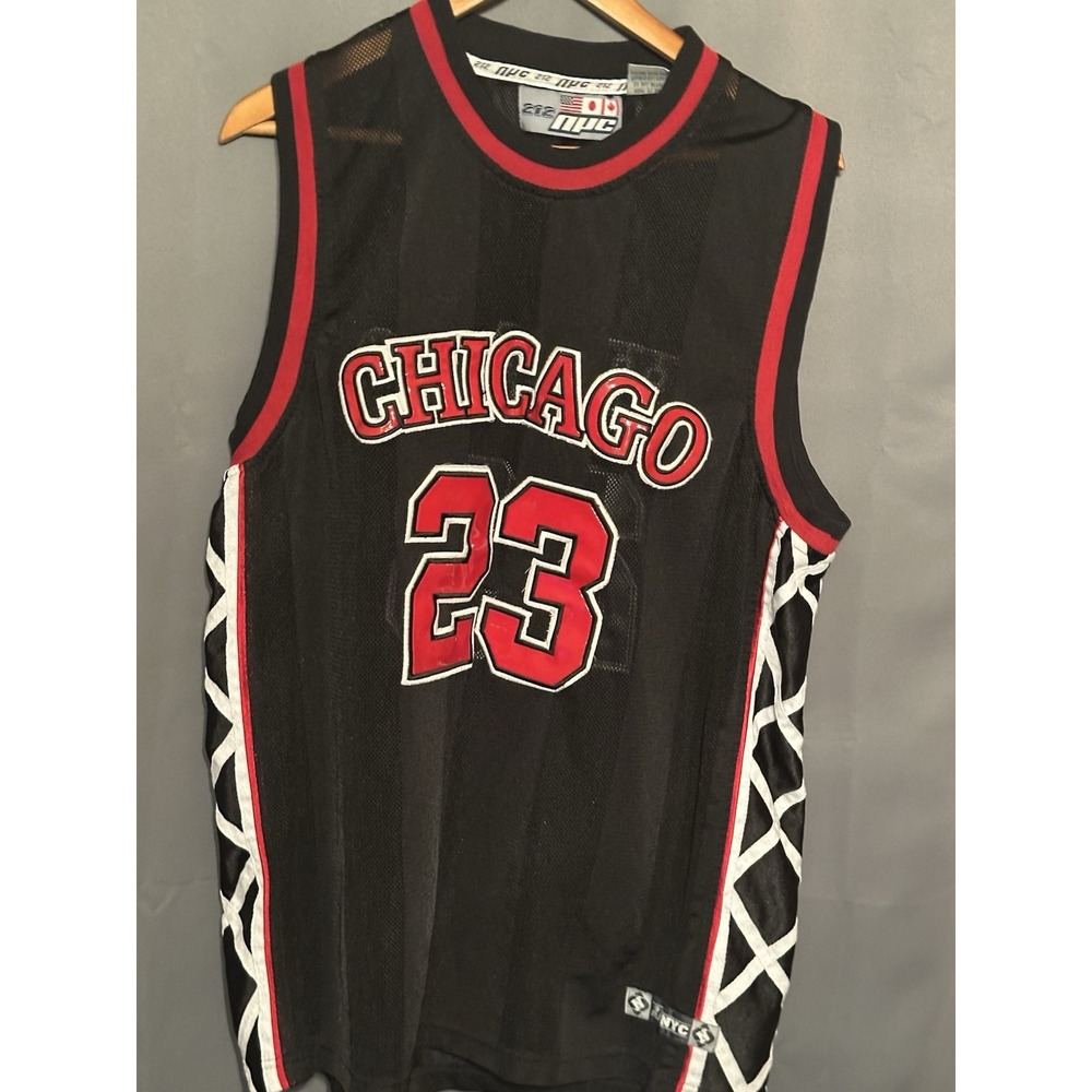 Vintage 212 NYC Chicago 23 Basketball Jersey Mens Large Black Mesh Streetwear